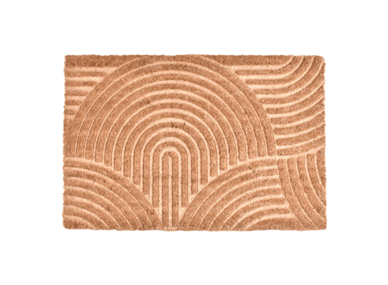Wycieraczka kokosowa grawerowana abstrakcja 40 x 60 cm brązowy