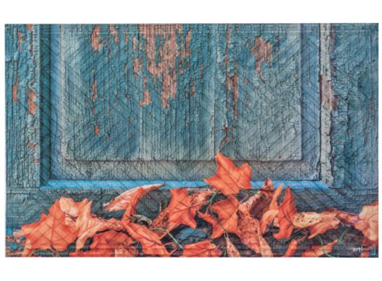 Wycieraczka materiałowa Jesień 45 x 75 cm niebiesko-pomarańczowy