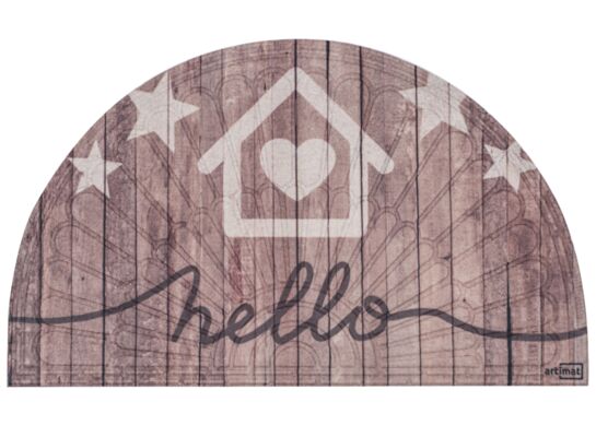 Wycieraczka półokrągła Hello 45 x 75 cm jasnobrązowy