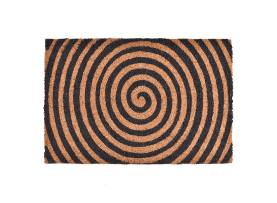 Wycieraczka kokosowa z nadrukiem spirala 40 x 60 cm czarno-brązowy