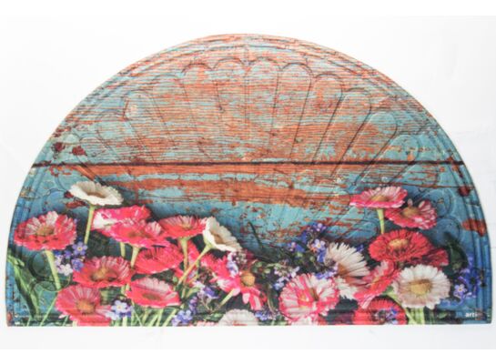 Wycieraczka półokrągła Kwiaty 45 x 75 cm wielokolorowy