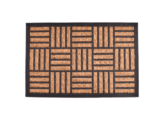 Wycieraczka Panama kokosowa guma paski 40 x 60 cm czarno-brązowy