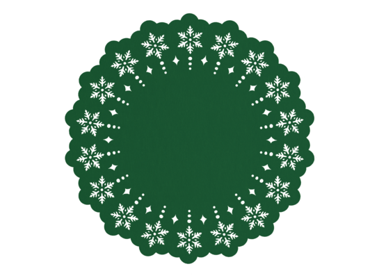 Podkładka filcowa Śnieżynka 38 cm zielony