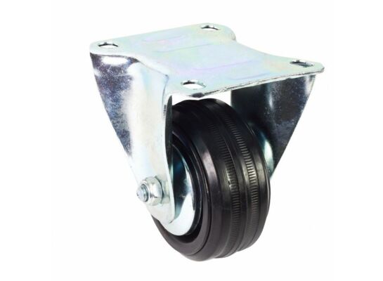 Zestaw jezdny z kołem czarnym 80mm/80kg płyta stała