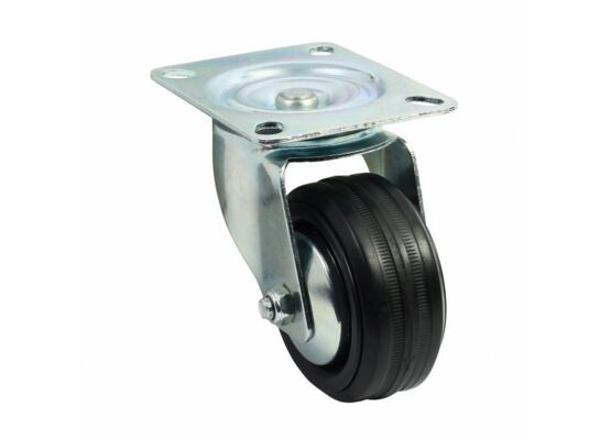 Zestaw jezdny z kołem czarnym 80mm/80kg płyta obrotowa