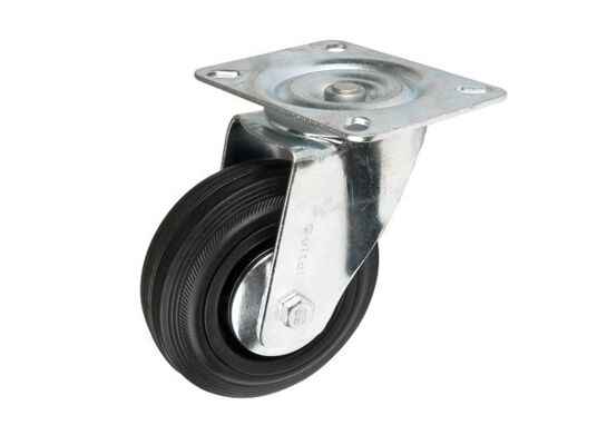 Zestaw jezdny z kołem czarnym 100mm/100kg płyta obrotowa