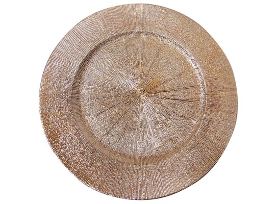 Taca dekoracyjna 33 x 33 cm srebrna/złota