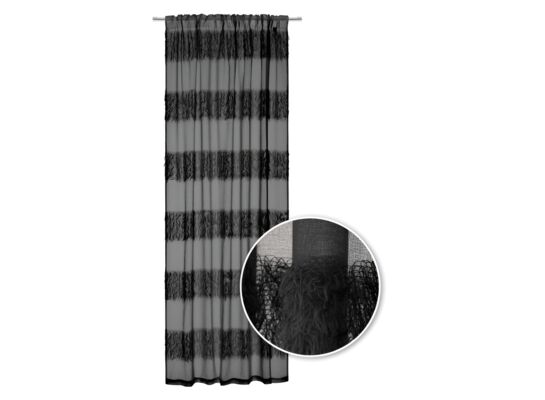 Firana z taśmą Wonderful Chic 140 x 300 cm czarny