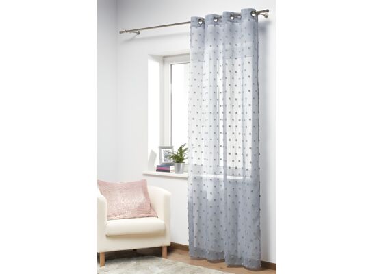 Firana gotowa z kółkami Unique 140 x 245 cm szary