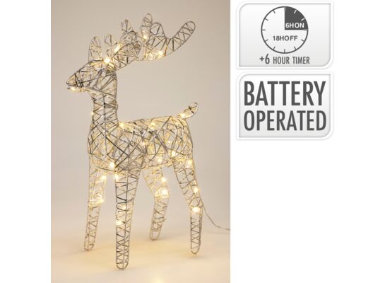 Figura ozdobna LED renifer ciepły biały 37 x 24 cm