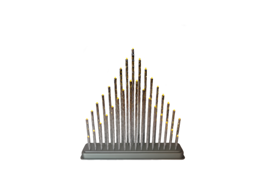 Świecznik LED srebrny/ciepły biały 9 x 32 x 34 cm