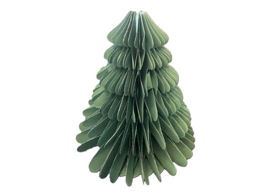Papierowa choinka z gładkimi krawędziami 20 cm zielona