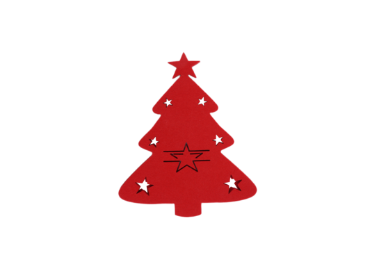 Etui na sztućce 20 x 17 x 0,2 cm choinka czerwona 4 sztuki