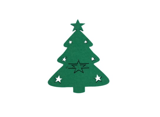 Etui na sztućce 20 x 17 x 0,2 cm choinka zielona 4 sztuki