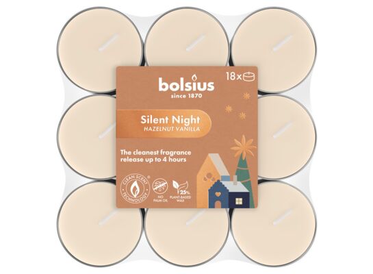 Podgrzewacze zapachowe 4 h Silent Night 18 szt. Bolsius
