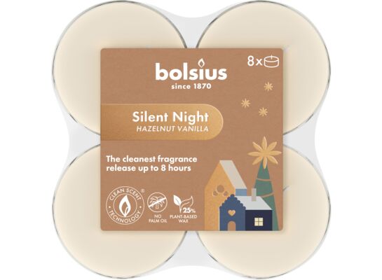 Podgrzewacze zapachowe Maxi light 8hr Silent Night 8 szt. Bolsius