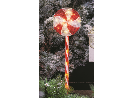 Lampki w kształcie lizaków LED czerwono-białe