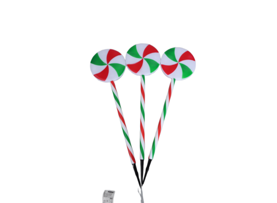 Lampki w kształcie lizaków LED czerwono-zielono-białe 18 x 2 x 69,5 cm