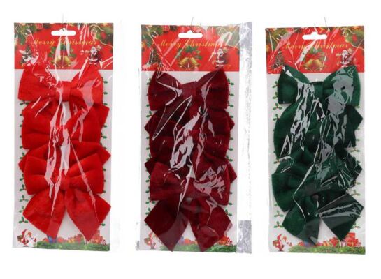 Kokardki świąteczne 11 x 11,5 cm 3 sztuki mix