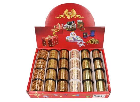 Wstążka 10 m złota mix