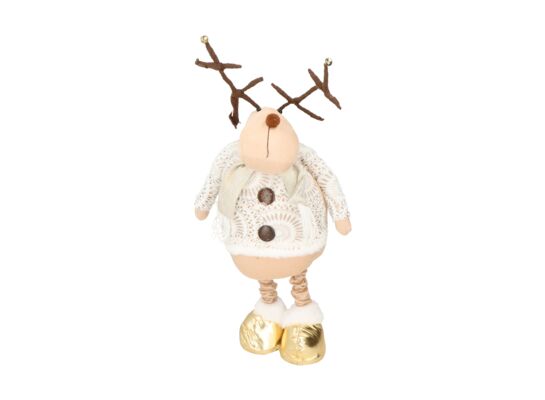 Figura tekstylna renifer 94 cm brązowa