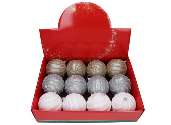 Bombka styropianowa 10 cm biała srebrna złota mix 1 sztuka