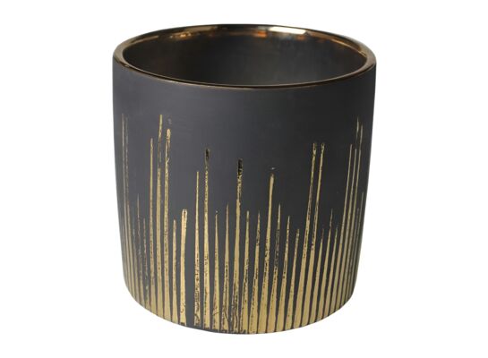 Osłonka Nils ceramiczna 13 cm antracytowo-złoty