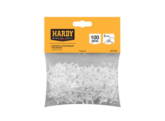 Krzyżyki z blokadą 2 mm 100 sztuk w woreczku
