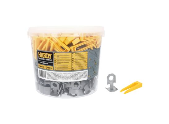 Klipsy 300 sztuk + kliny 100 sztuk wiaderko