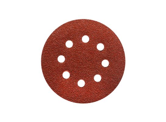 Tarcza ścierna rzep P180 125 mm 8-otworów 5 sztuk TS38R brąz