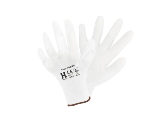 Rękawice remontowe 76 L białe nylon Hardy