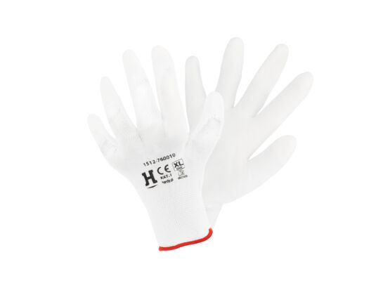 Rękawice remontowe 76 XL białe nylon Hardy