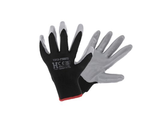 Rękawice 73 XL czarno-szare nitryl Hardy