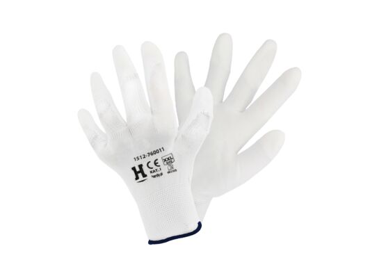 Rękawice 76 XXL białe nylon Hardy