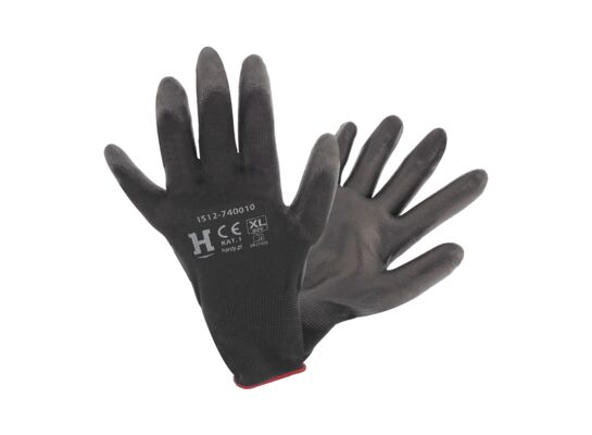Rękawice 74 XL czarne PU nylon Hardy