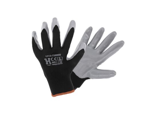 Rękawice 73 L czarno-szare nitryl Hardy