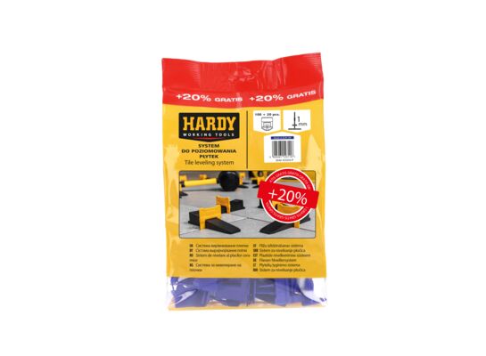 Klipsy fuga 1 mm 100 sztuk woreczek Hardy