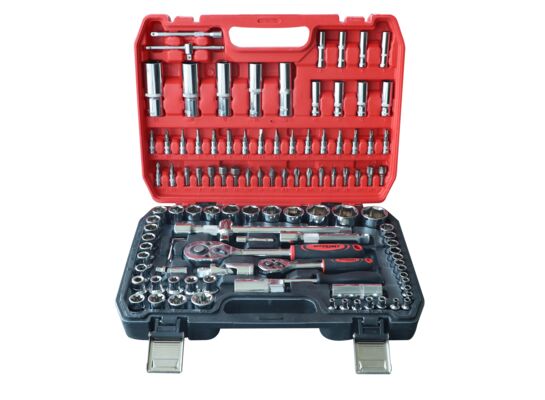 Zestaw kluczy nasadkowych 108 elementów 38 x 28,5 x 7,5 cm GO/ON!