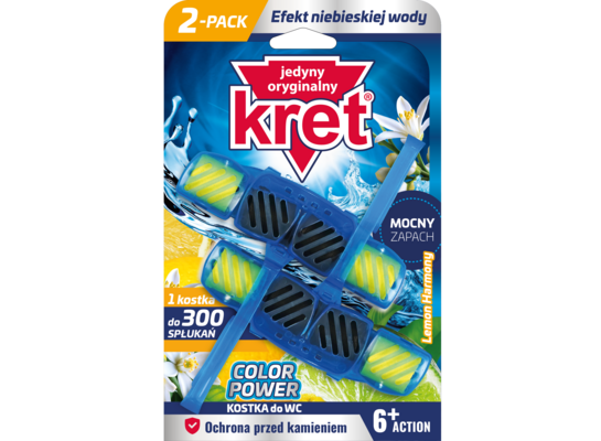 Kostka do WC Color Power Lemon harmony 2x40g KRET