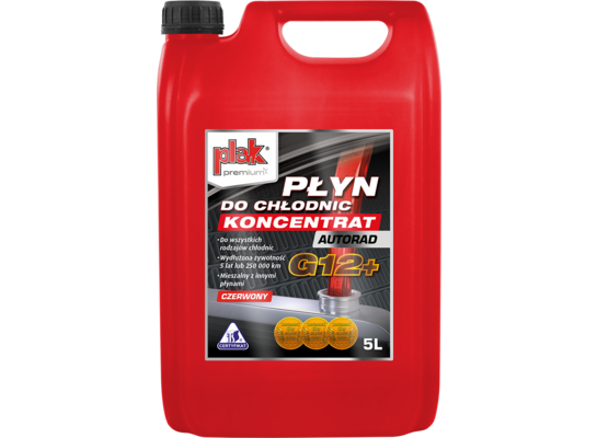 Koncentrat do chłodnic G12+ czerwony -37°C gotowy 5 l PLAK AUTORAD