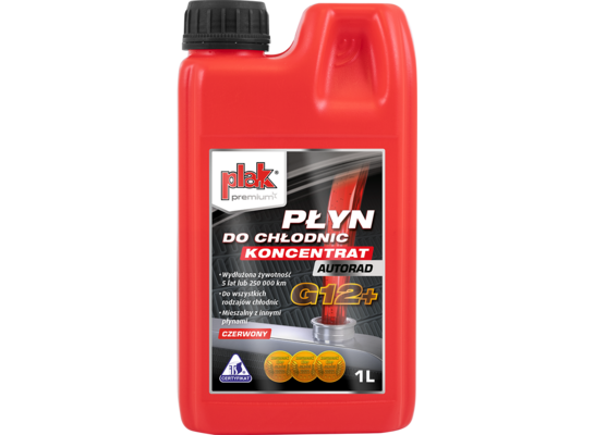 Koncentrat do chłodnic G12+ czerwony -37°C gotowy 1 l PLAK AUTORAD