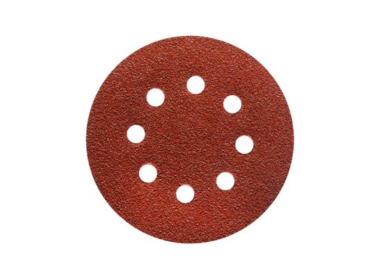 Tarcza ścierna rzep P100 125 mm 8-otworów 5 sztuk TS38R brąz