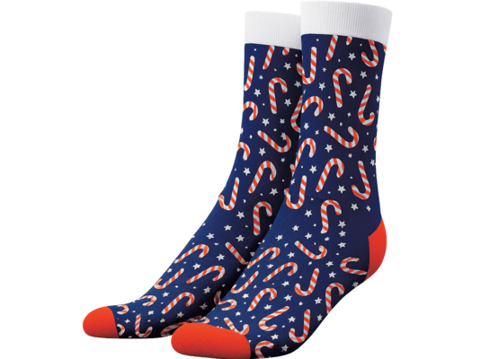 Skarpetki świąteczne laski cukrowe 43-46 granatowe