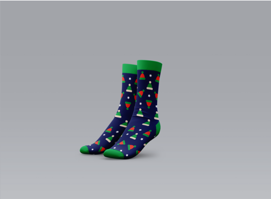 Skarpetki świąteczne czapki 39-42 granatowe