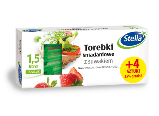 Torebki śniadaniowe z suwak 1,5 l 16 szt. Stella