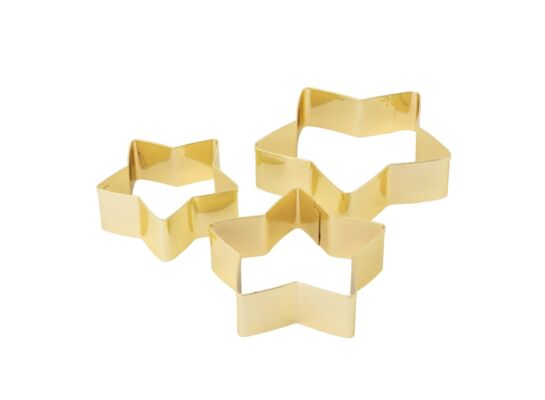 Wykrawacze nierdzewne do ciastek gwiazdka złoty kpl.3 szt.
