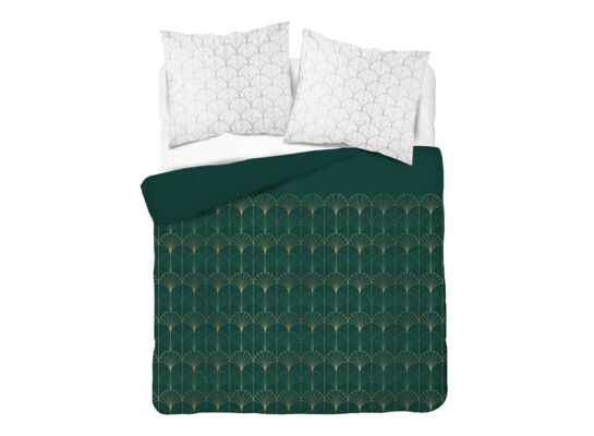 Pościel mikrofibra 220 x 200 cm 5468 A biało-zielony