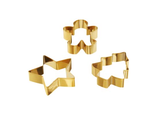 Wykrawaczki do pierniczków Noel czerwony/złoty gwiazda ludzik choinka 3 sztuki AMBITION