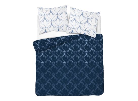 Pościel mikrofibra 160 x 200 cm 5469 A biało-granatowa