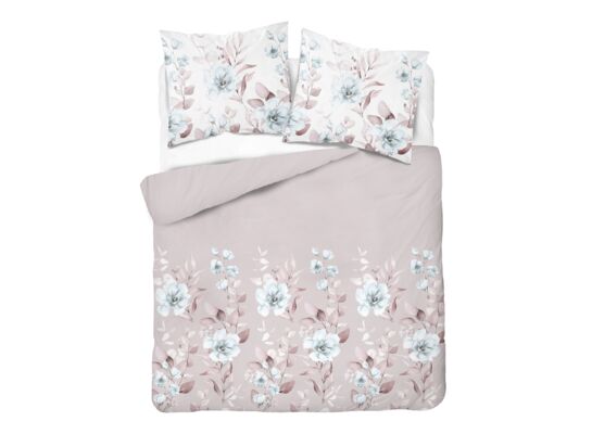 Pościel mikrofibra 160 x 200 cm 5274 A kwiaty biało-różowa